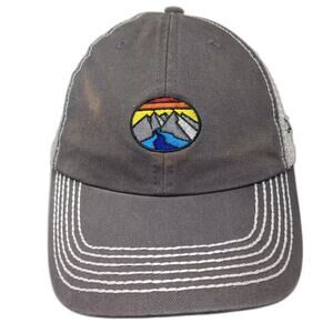 Quake City Caps Gray Baseball Cap OS Strapback Hat Mesh Mountain River Gear
